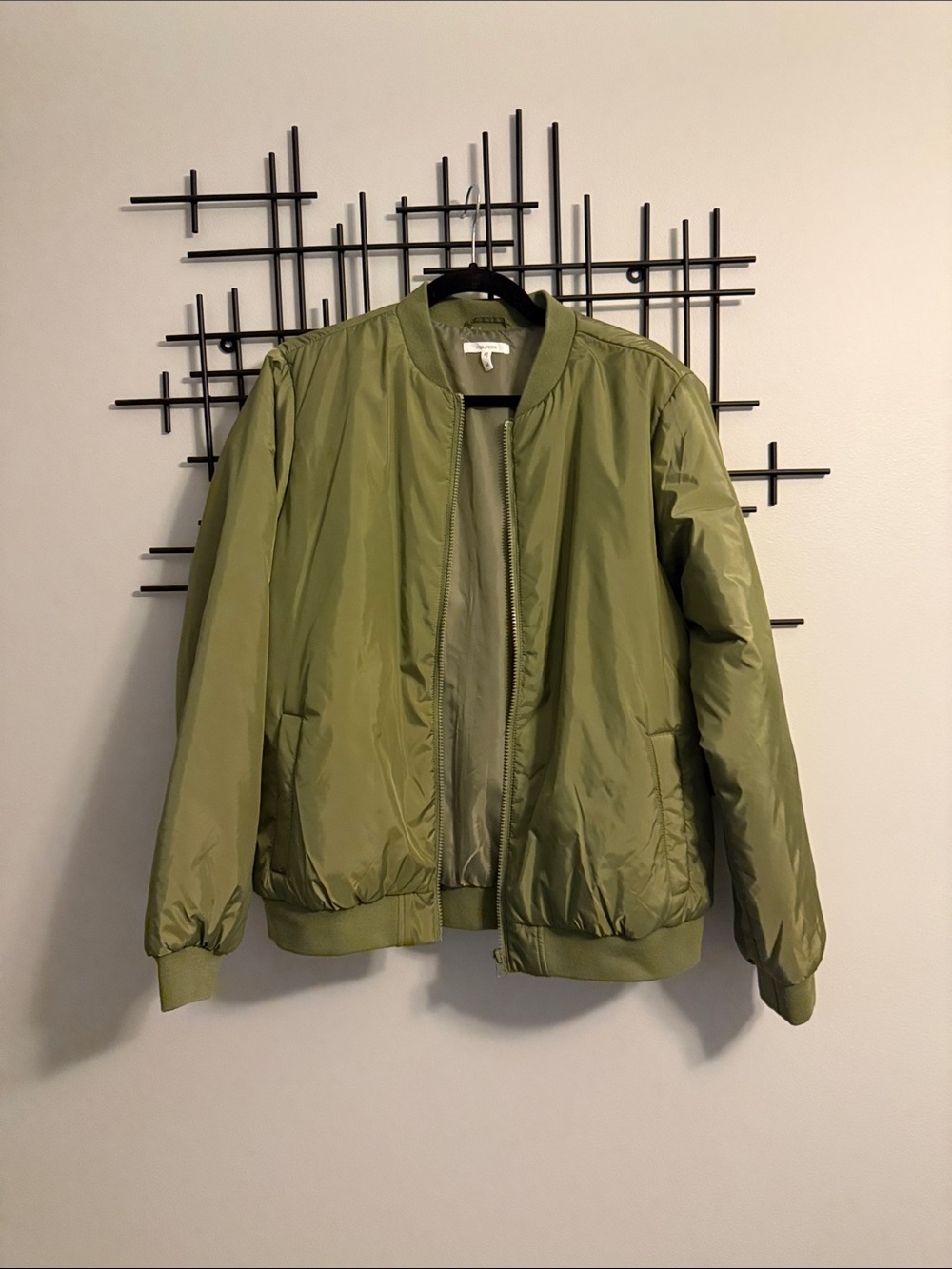 Women’s Olive Green Bomber Jacket - Lightweight Casual Coat